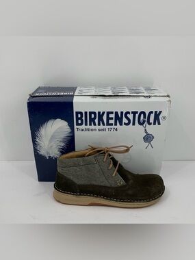 Birkenstock Memphis high top oxford loafer green shoe lace tie suede new 37 6